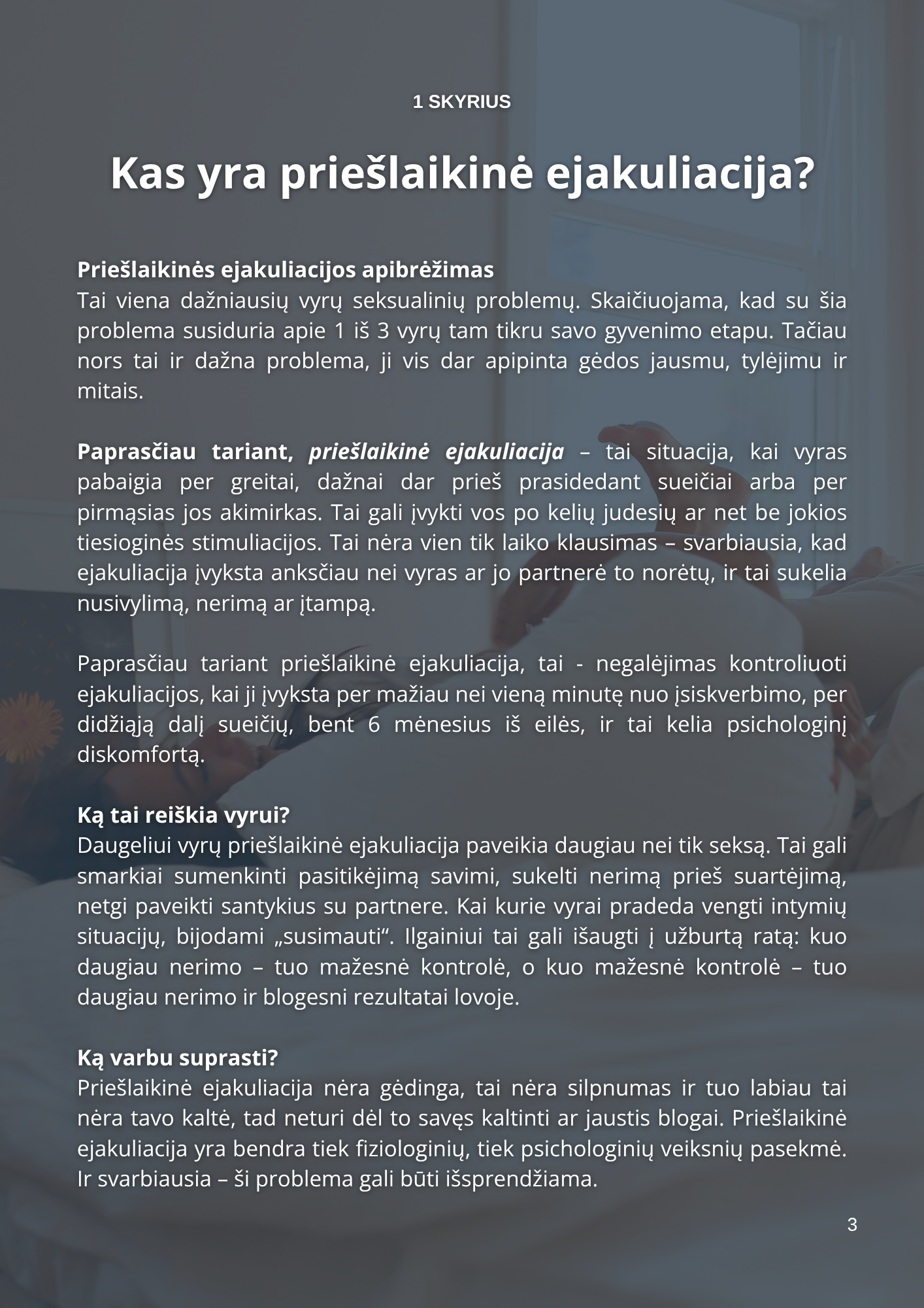 MISIJA: KONTROLĖ praktinė knyga vyrams apie priešlaikinę ejakuliaciją